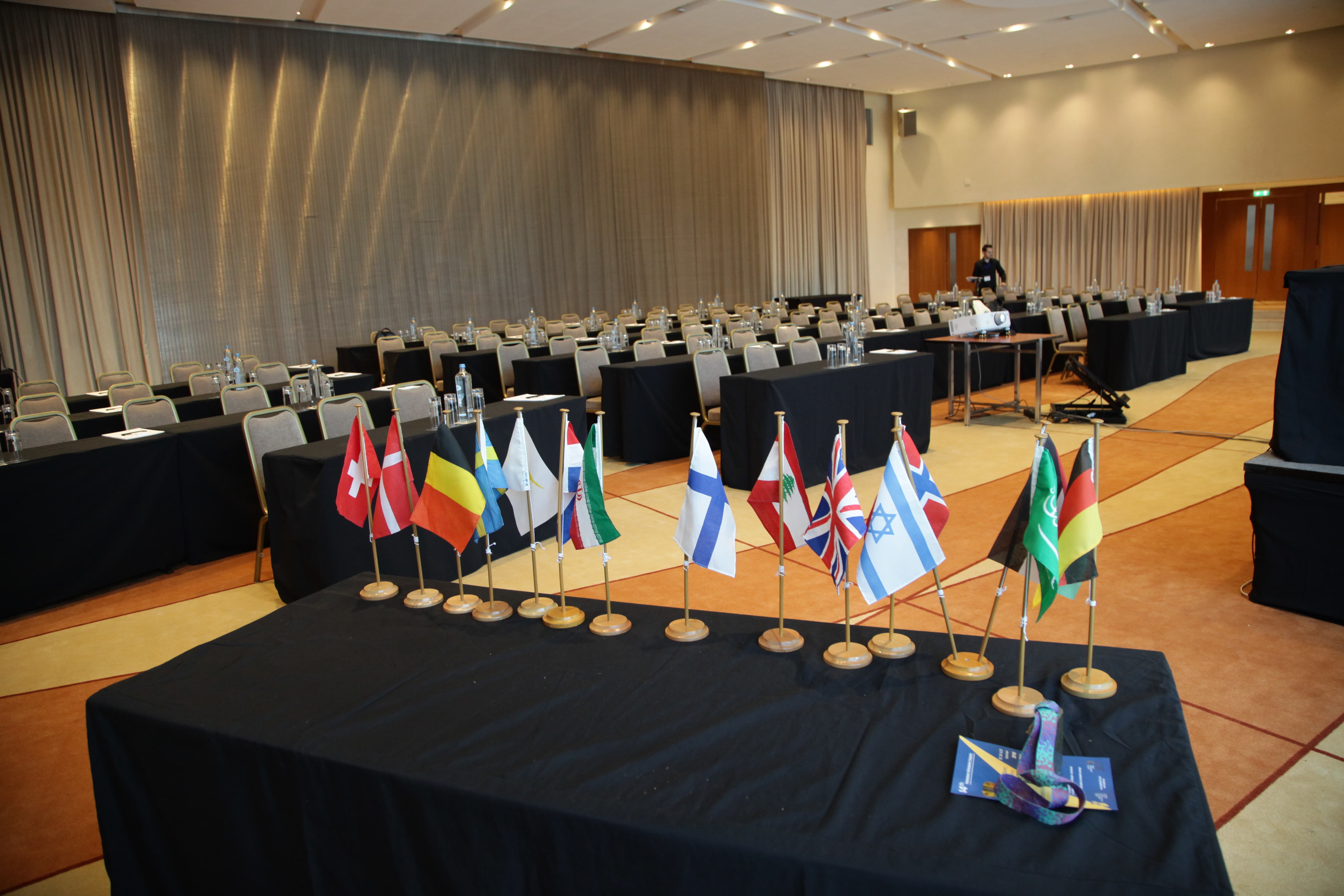 Conference attendees networking